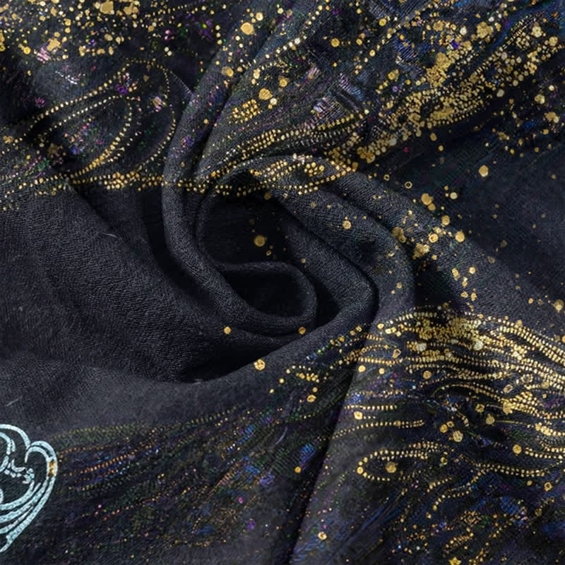Buddha Stones Camisa Henley de manga corta para hombre con estampado de salpicaduras de algodón inspirado en la galaxia. - image 4