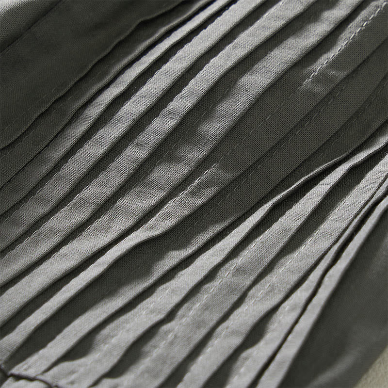 Buddha Stones Pantalones de mujer de pierna ancha, capri, con diseño plisado, cintura elástica y bolsillos, ideales para el verano. - image 11