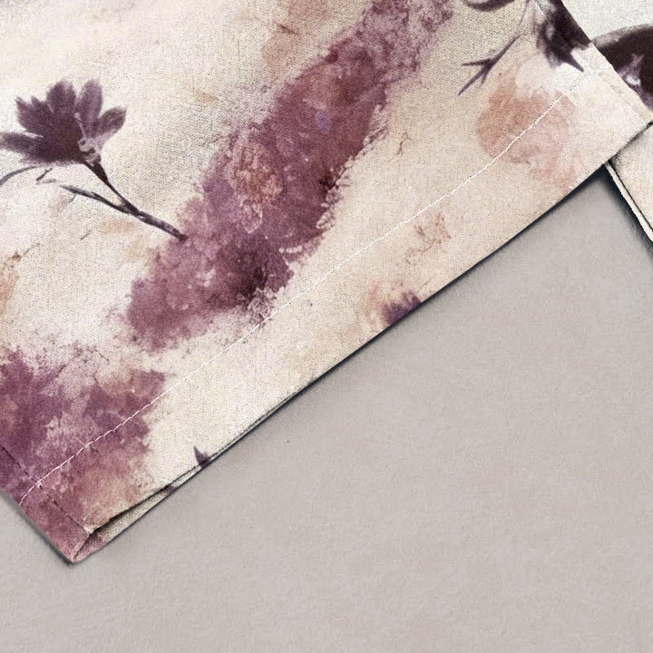 Buddha Stones Pantalones de mujer de algodón puro con cordón elástico y estampado floral de acuarela, con bolsillos. - image 7