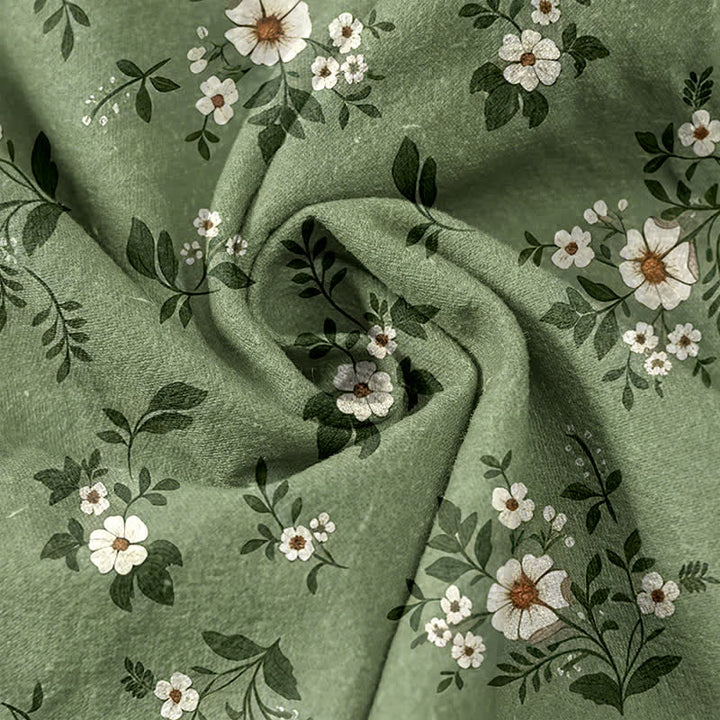 Buddha Stones Pantalones de mujer de algodón puro con estampado floral discreto y cintura elástica, con bolsillos. - image 2