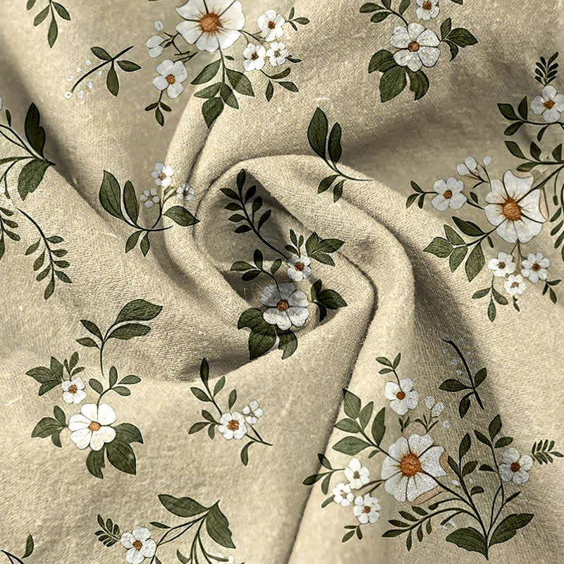 Buddha Stones Pantalones de mujer de algodón puro con estampado floral discreto y cintura elástica, con bolsillos. - image 8