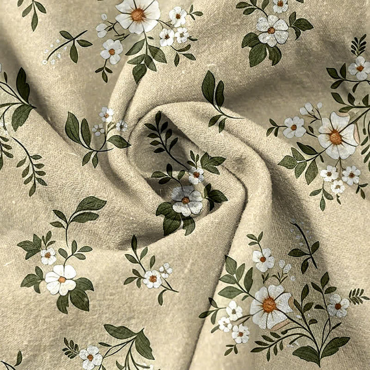 Buddha Stones Pantalones de mujer de algodón puro con estampado floral discreto y cintura elástica, con bolsillos. - image 8