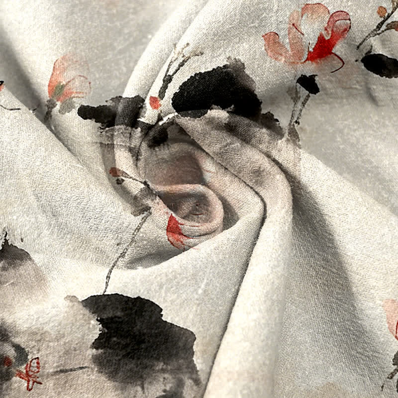 Buddha Stones Pantalones de mujer de algodón puro con estampado de mariposas y flores, con bolsillos. - image 8
