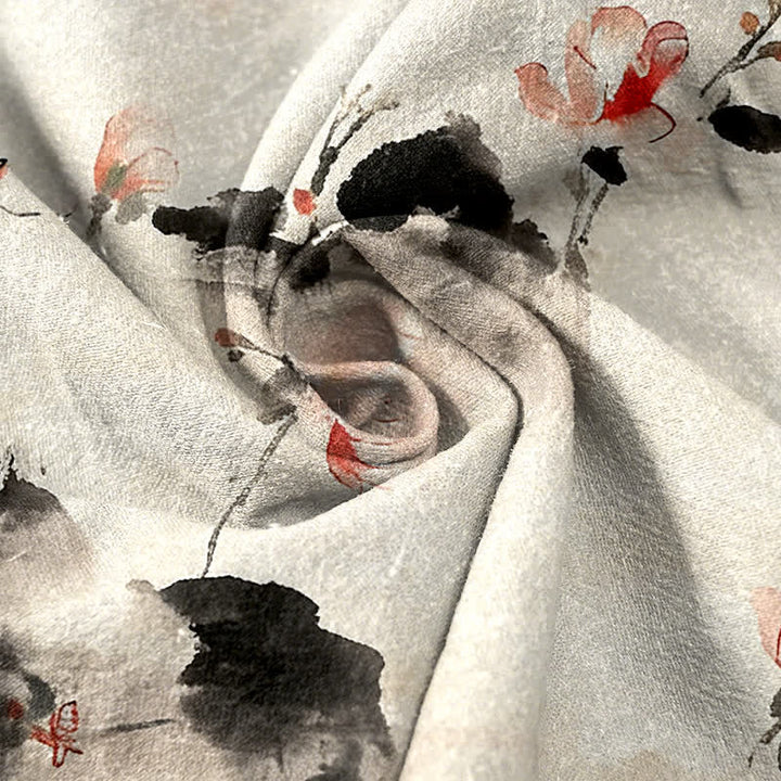Buddha Stones Pantalones de mujer de algodón puro con estampado de mariposas y flores, con bolsillos. - image 8