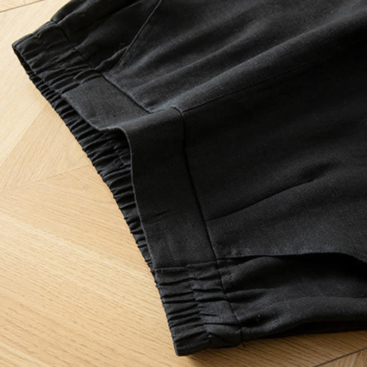 Buddha Stones Pantalones largos de mujer de primavera con cintura elástica alta, pernera ancha y bolsillos laterales. - image 41