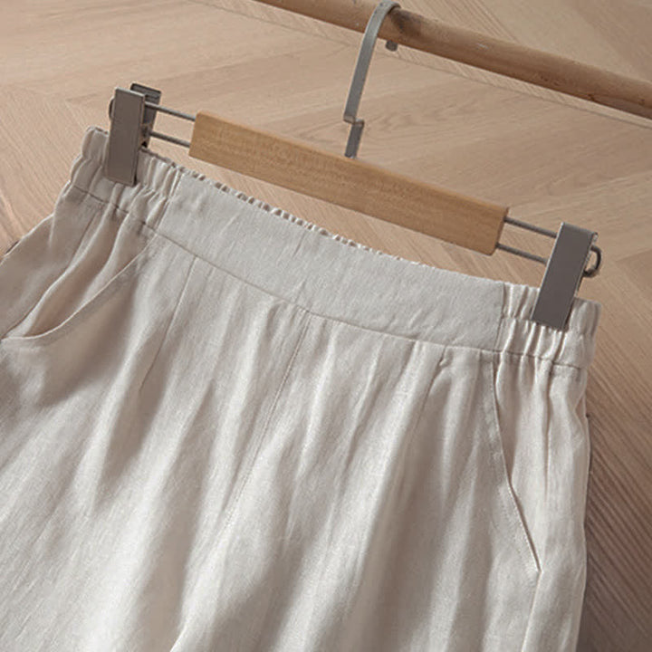 Buddha Stones Pantalones largos de mujer de primavera con cintura elástica alta, pernera ancha y bolsillos laterales. - image 16