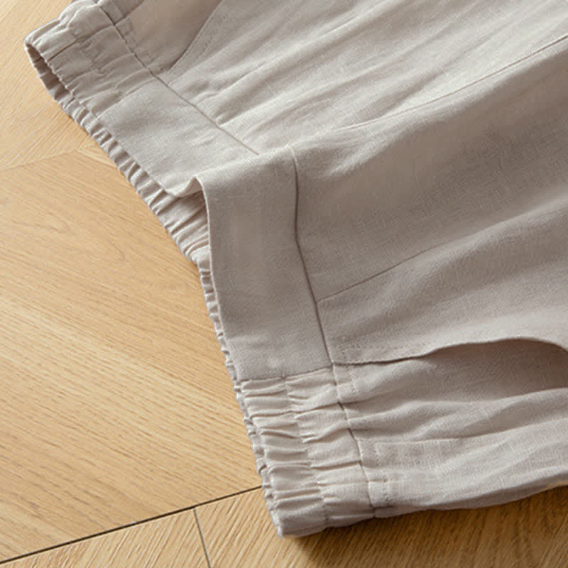 Buddha Stones Pantalones largos de mujer de primavera con cintura elástica alta, pernera ancha y bolsillos laterales. - image 22