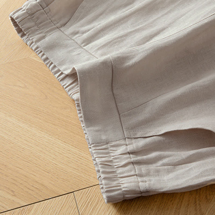 Buddha Stones Pantalones largos de mujer de primavera con cintura elástica alta, pernera ancha y bolsillos laterales. - image 22