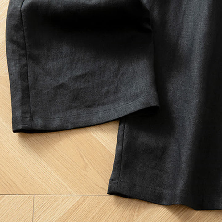 Buddha Stones Pantalones largos de mujer de primavera con cintura elástica alta, pernera ancha y bolsillos laterales. - image 39