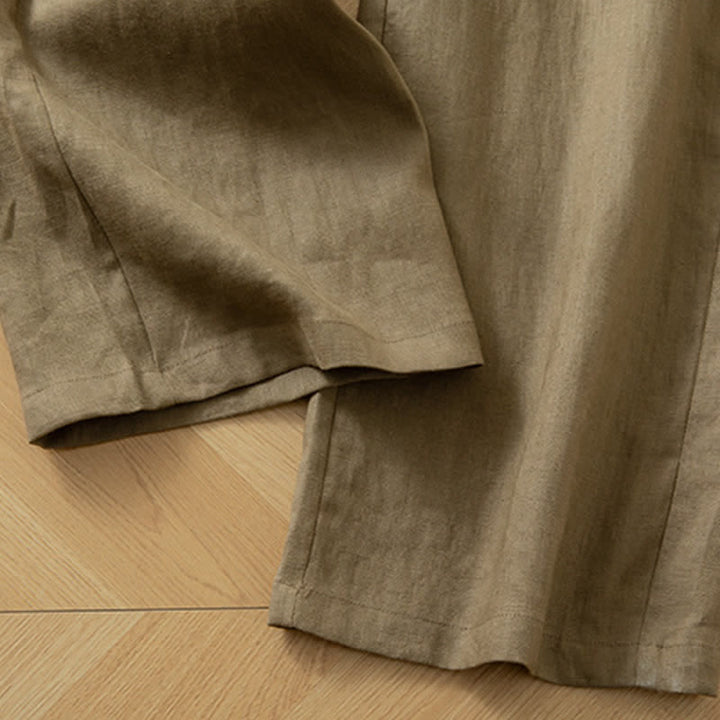 Buddha Stones Pantalones largos de mujer de primavera con cintura elástica alta, pernera ancha y bolsillos laterales. - image 12