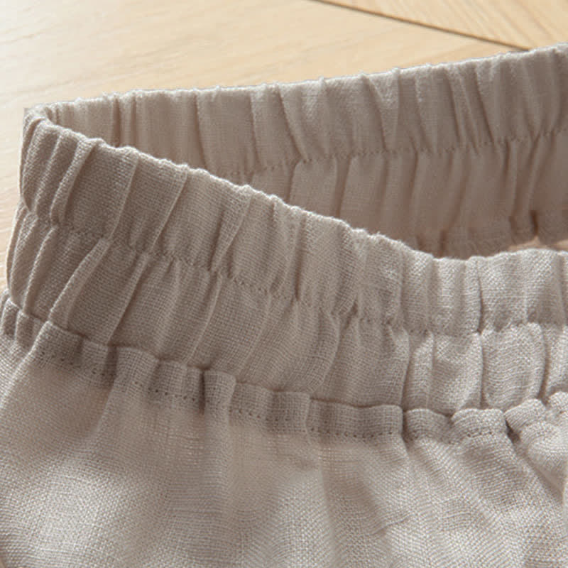 Buddha Stones Pantalones largos de mujer de primavera con cintura elástica alta, pernera ancha y bolsillos laterales. - image 21