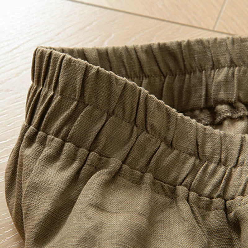 Buddha Stones Pantalones largos de mujer de primavera con cintura elástica alta, pernera ancha y bolsillos laterales. - image 6