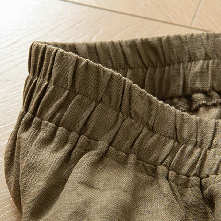 Buddha Stones Pantalones largos de mujer de primavera con cintura elástica alta, pernera ancha y bolsillos laterales. - image 6