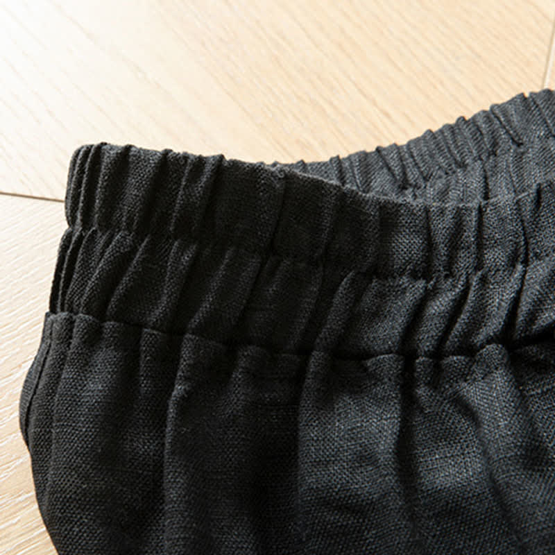 Buddha Stones Pantalones largos de mujer de primavera con cintura elástica alta, pernera ancha y bolsillos laterales. - image 34