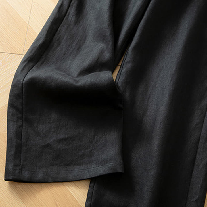 Buddha Stones Pantalones largos de mujer de primavera con cintura elástica alta, pernera ancha y bolsillos laterales. - image 38