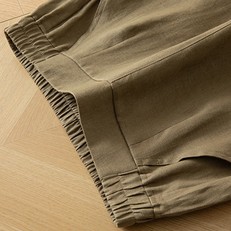 Buddha Stones Pantalones largos de mujer de primavera con cintura elástica alta, pernera ancha y bolsillos laterales. - image 7