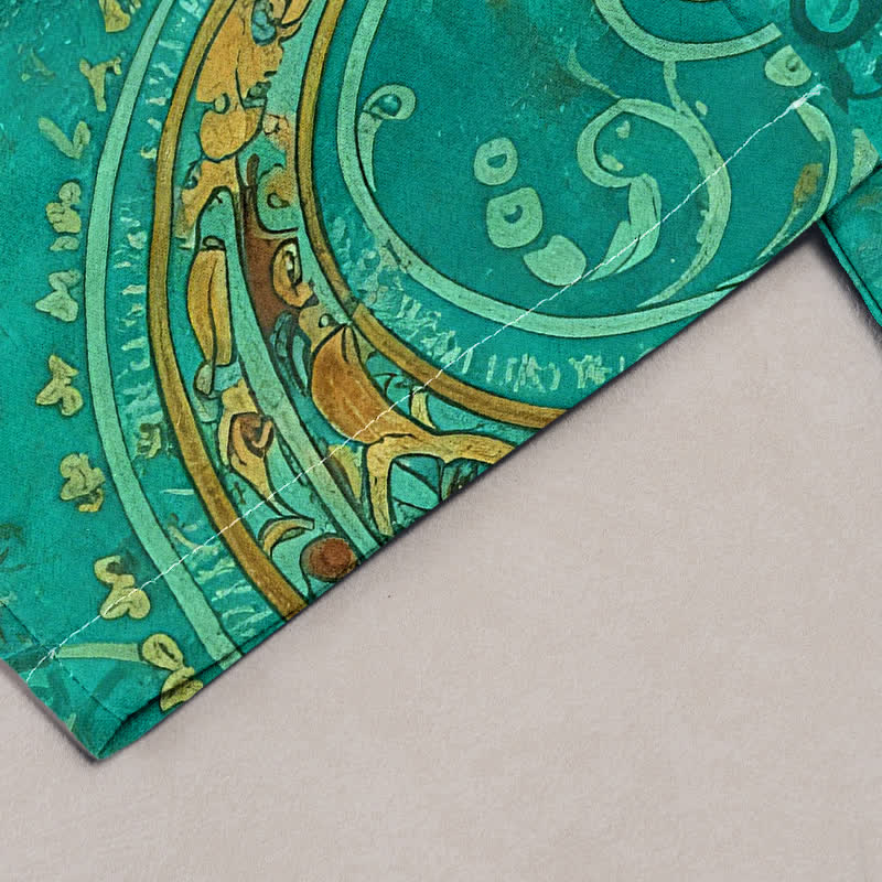 Buddha Stones Pantalones de mujer de algodón con estampado de mandala paisley, cintura elástica y bolsillos. - image 1