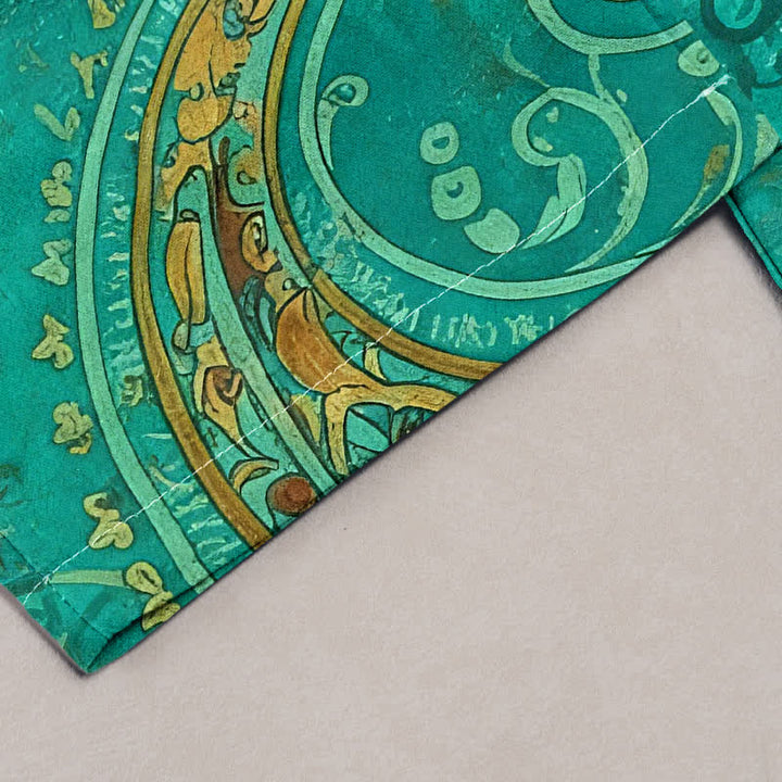 Buddha Stones Pantalones de mujer de algodón con estampado de mandala paisley, cintura elástica y bolsillos. - image 1