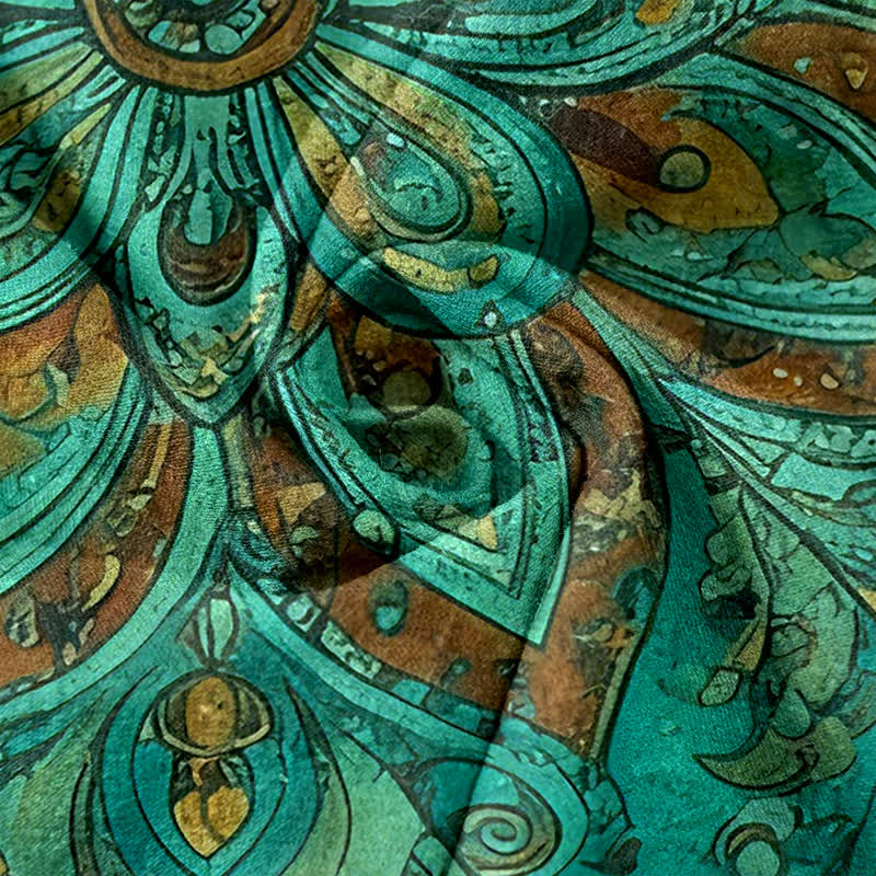 Buddha Stones Pantalones de mujer de algodón con estampado de mandala paisley, cintura elástica y bolsillos. - image 2