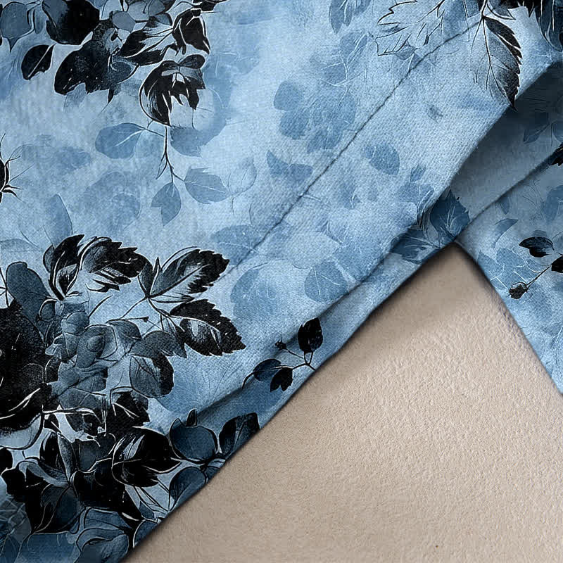 Buddha Stones Pantalones de mujer de algodón puro con estampado de rosas, cintura elástica, cordón ajustable y bolsillos. - image 6