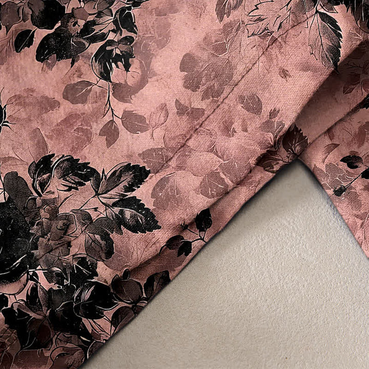Buddha Stones Pantalones de mujer de algodón puro con estampado de rosas, cintura elástica, cordón ajustable y bolsillos. - image 10