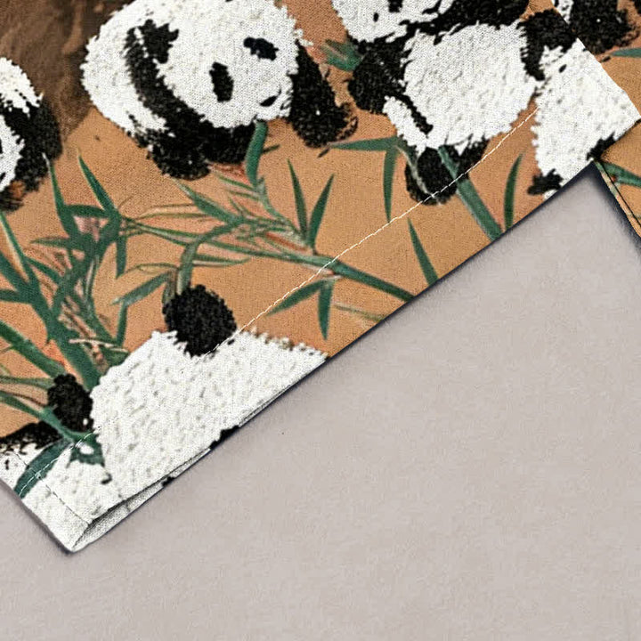 Buddha Stones Pantalones de mujer de algodón con estampado de pandas y bambú, cintura elástica y bolsillos. - image 7