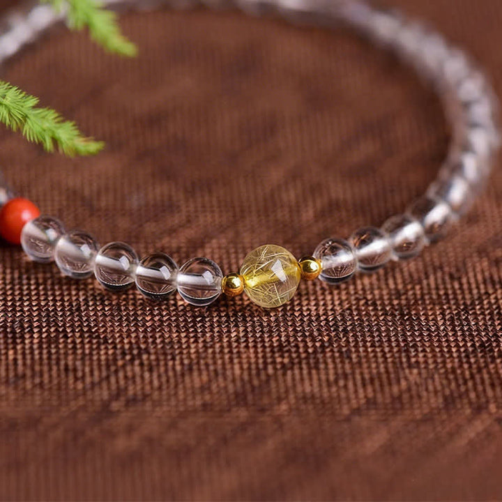Buddha Stones Pulsera de cuarzo transparente natural - image 7