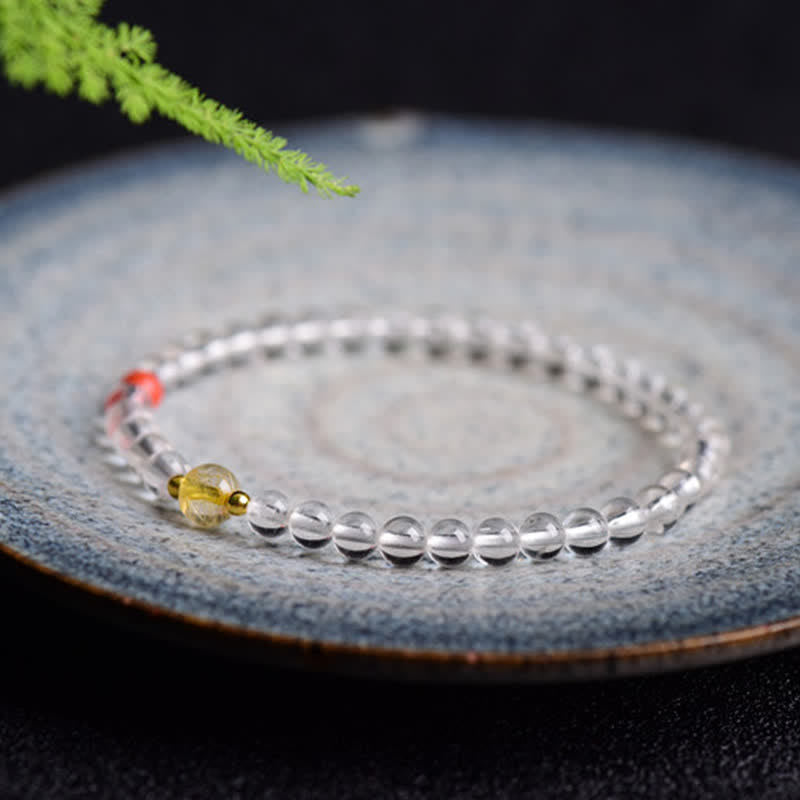 Buddha Stones Pulsera de cuarzo transparente natural - image 1
