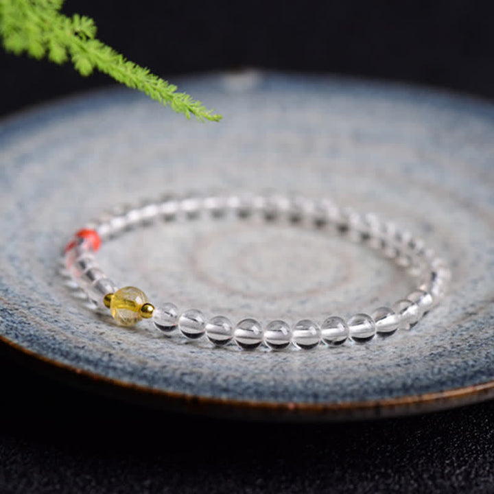 Buddha Stones Pulsera de cuarzo transparente natural - image 1
