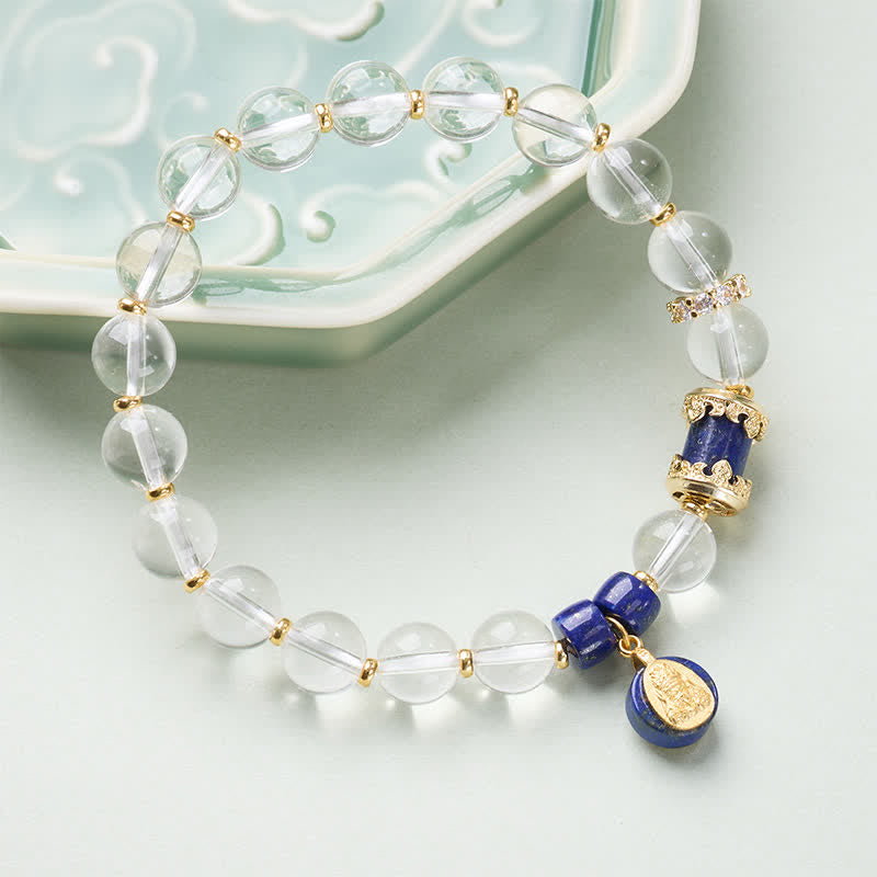 Buddha Stones Pulsera protectora Zakiram de cuarzo transparente - image 1