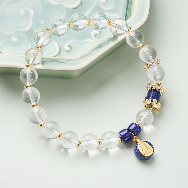 Buddha Stones Pulsera protectora Zakiram de cuarzo transparente - image 1
