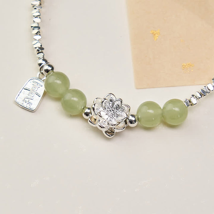 Buddha Stones Pulsera de abundancia con dije de loto, jade y alegría, con cuentas de cobre. - image 5