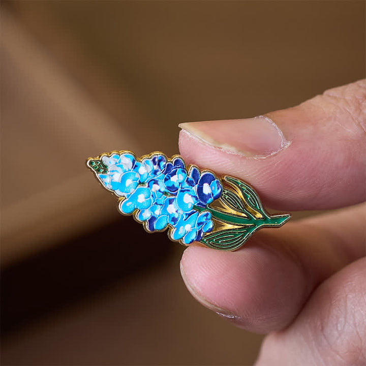 Buddha Stones Broche pequeño de cobre con forma de nomeolvides, amapola, lirio de los valles, hortensia y altramuz - image 19