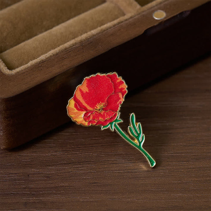 Buddha Stones Broche pequeño de cobre con forma de nomeolvides, amapola, lirio de los valles, hortensia y altramuz - image 7