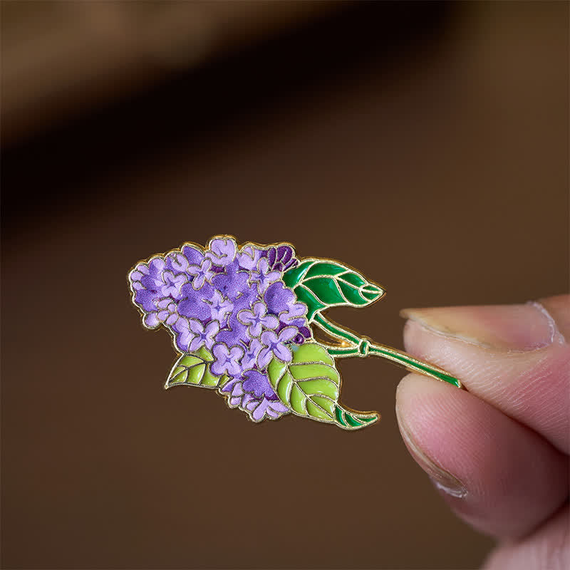 Buddha Stones Broche pequeño de cobre con forma de nomeolvides, amapola, lirio de los valles, hortensia y altramuz - image 14