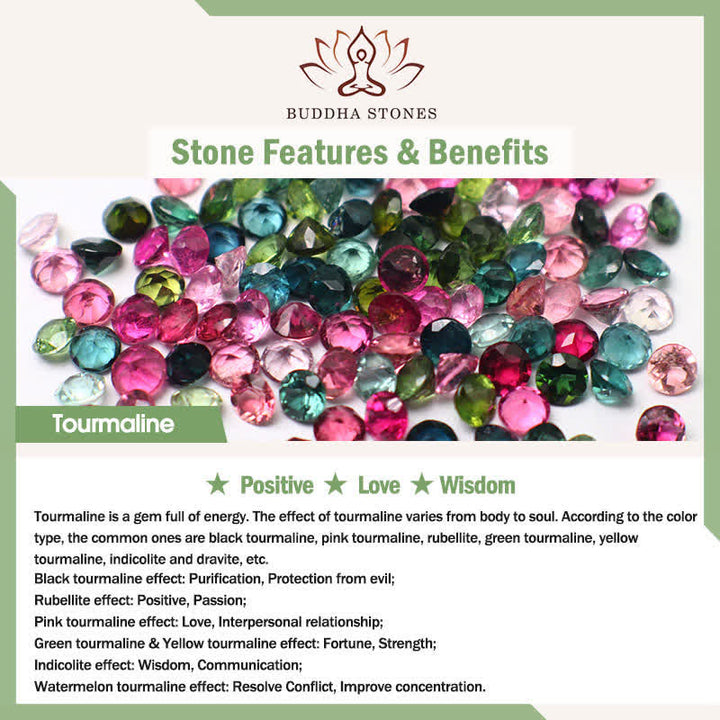 Buddha Stones Pulsera protectora de triple envoltura con dije de estrella de mar de turmalina arcoíris - image 5