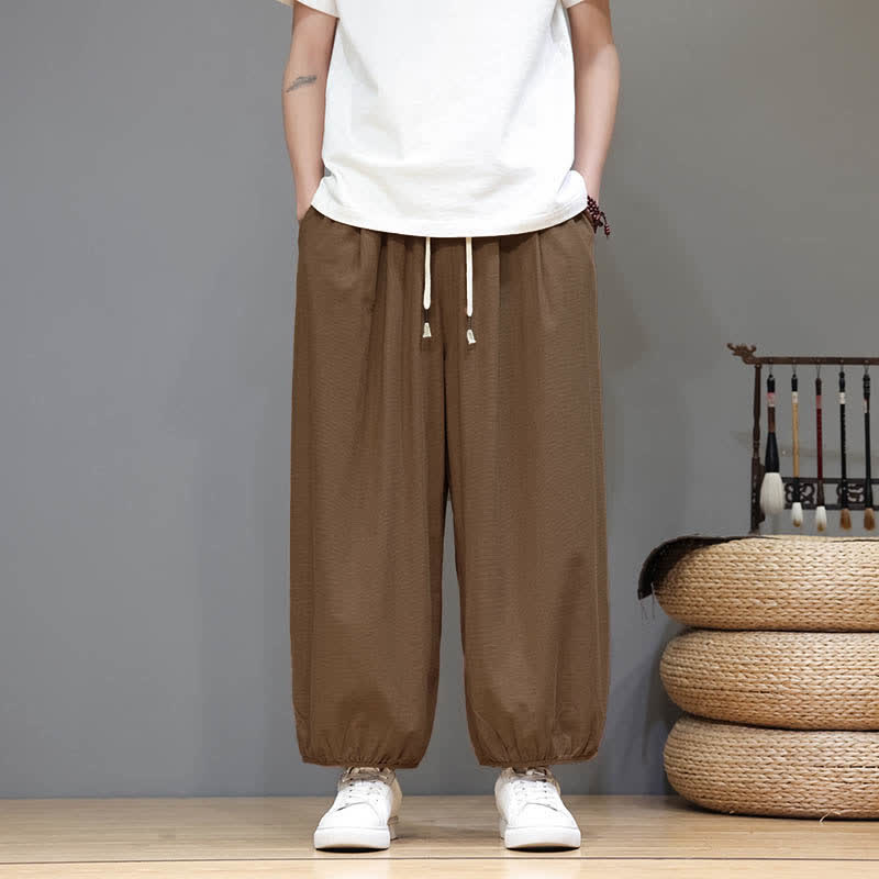 Buddha Stones Pantalones harem cortos para hombre Summer Zen con cintura elástica y puños, con bolsillos. - image 21