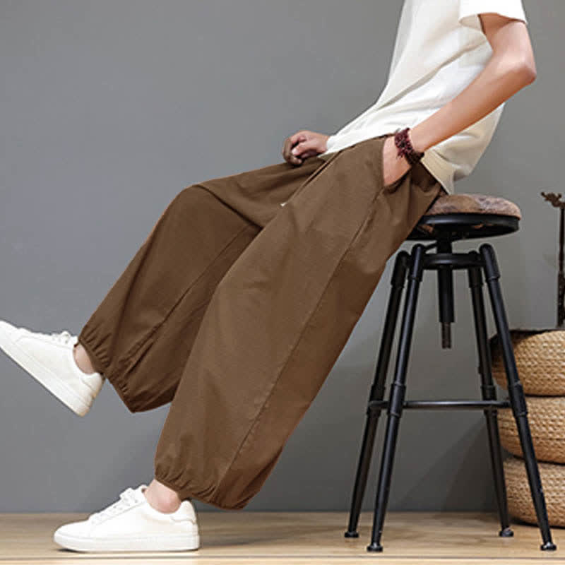 Buddha Stones Pantalones harem cortos para hombre Summer Zen con cintura elástica y puños, con bolsillos. - image 20