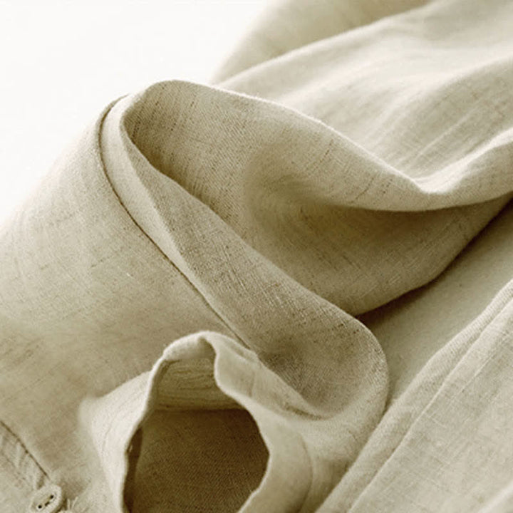 Buddha Stones Pantalones de lino de verano para mujer, de corte ajustado y con bolsillos. - image 15