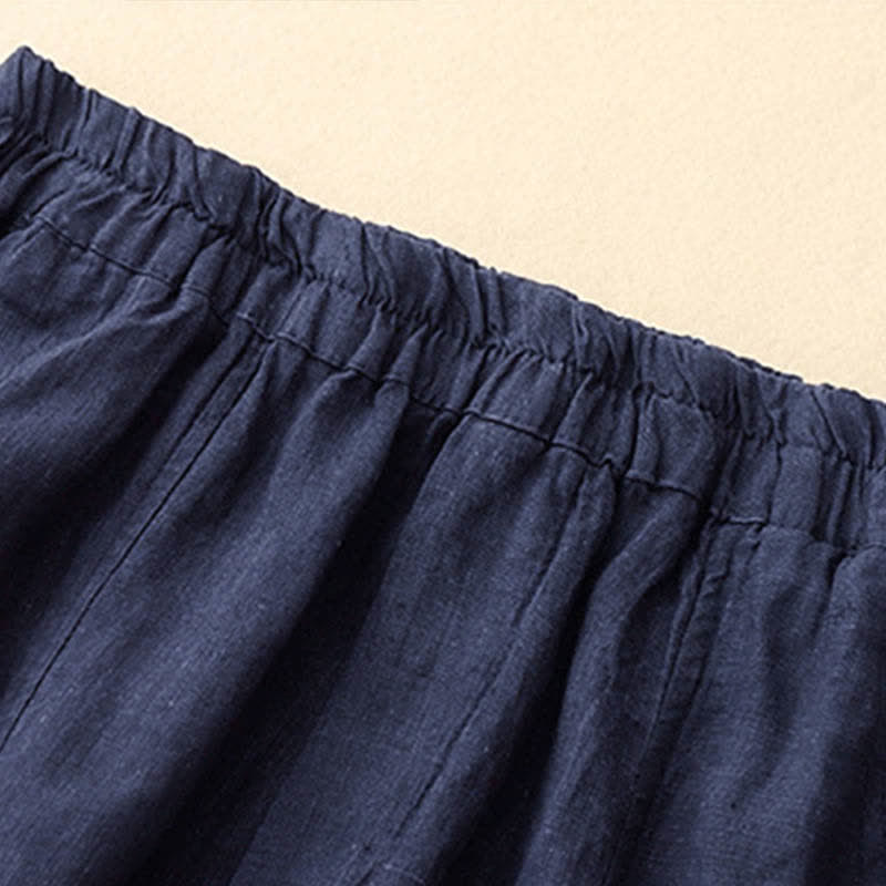Buddha Stones Pantalones de lino de verano para mujer, de corte ajustado y con bolsillos. - image 17