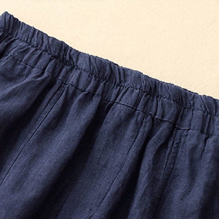 Buddha Stones Pantalones de lino de verano para mujer, de corte ajustado y con bolsillos. - image 17