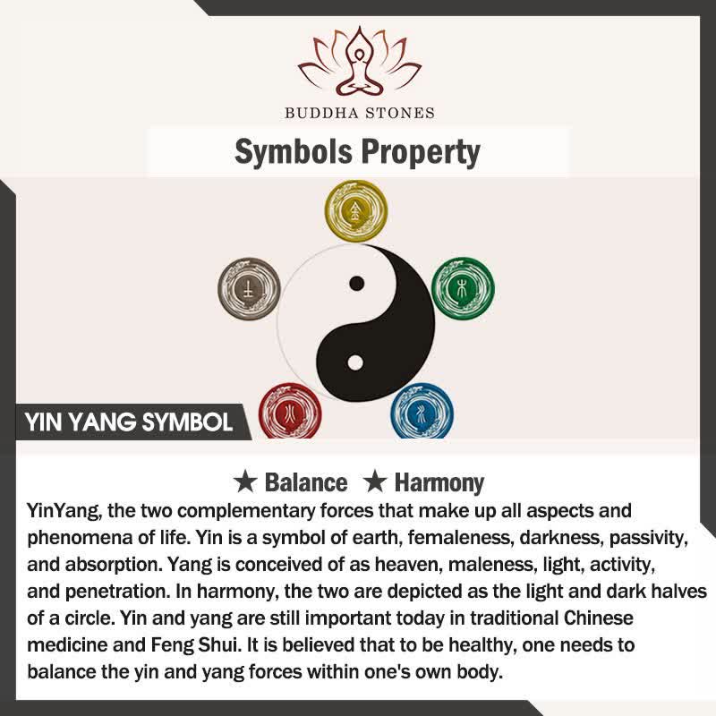 Buddha Stones Pulsera de armonía con cuentas Yin Yang de ónix negro - image 5