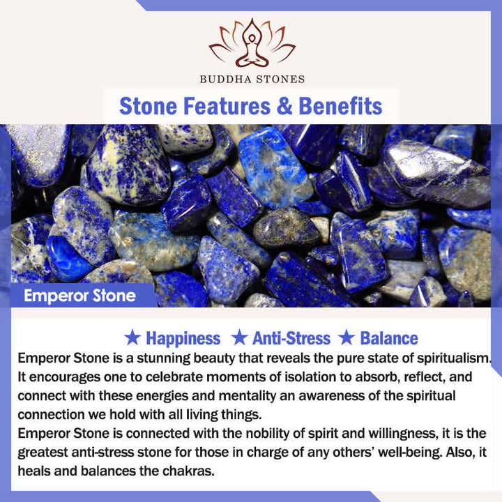 Buddha Stones Pulsera de fuerza con cuentas naturales en forma de barril de jaspe azul y aventurina verde. - image 12