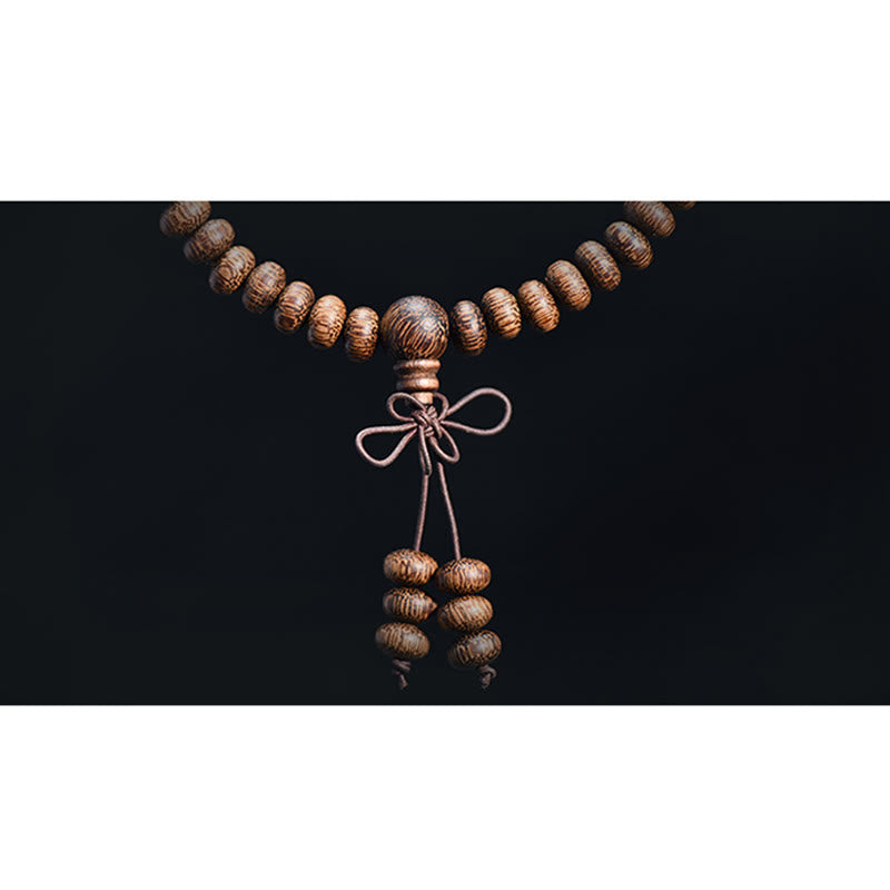 Buddha Stones Mala de 108 cuentas de madera texturizada para una energía tranquila - image 10