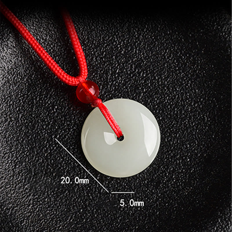 Buddha Stones Collar con colgante de cuerda roja Jade Peace Buckle Abundance - image 7