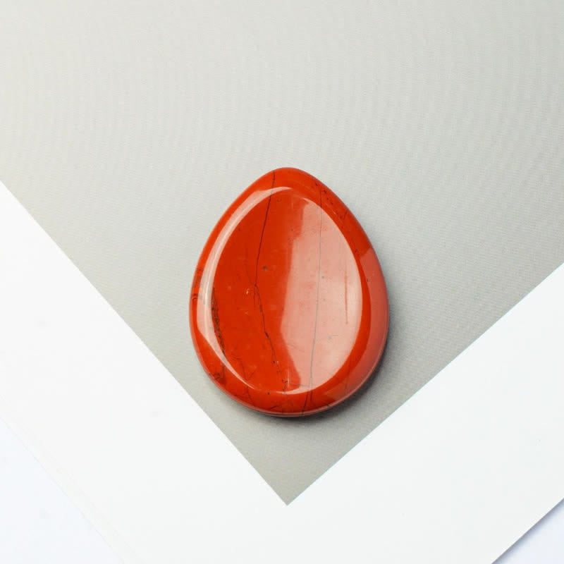 Buddha Stones Piedra antiestrés con forma de lágrima, cristal protector, decoración, 34*26*7,8 cm - Jaspe rojo natural (el color puede variar) - 34*26*7,8 mm - image 18