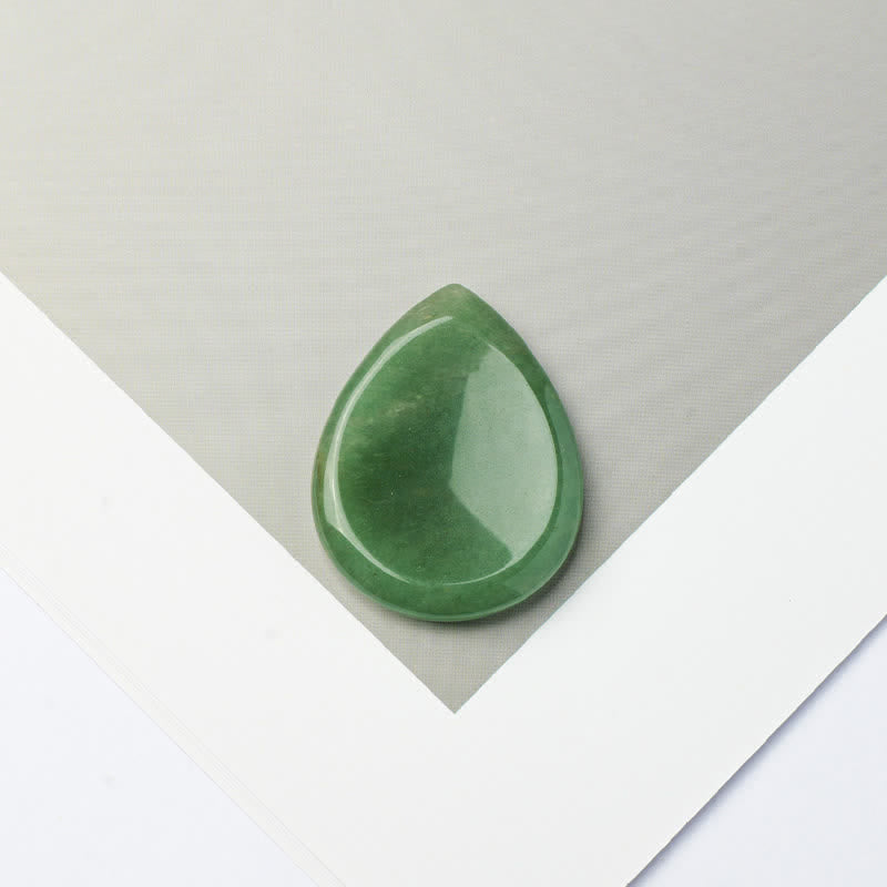 Buddha Stones Piedra antiestrés con forma de lágrima, cristal protector, decoración, 34*26*7,8 cm - Aventurina verde natural (el color puede variar) - 34*26*7,8 mm - image 24