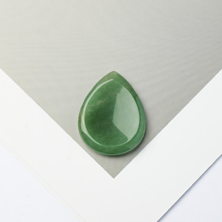 Buddha Stones Piedra antiestrés con forma de lágrima, cristal protector, decoración, 34*26*7,8 cm - Aventurina verde natural (el color puede variar) - 34*26*7,8 mm - image 24