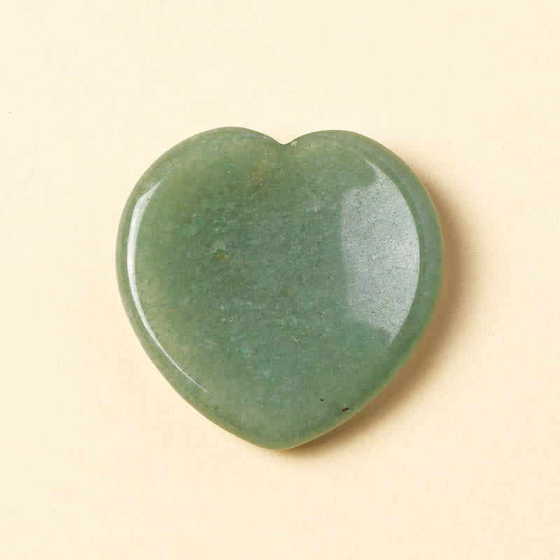 Buddha Stones Piedra de corazón para la ansiedad, ópalo, cuarzo rosa, decoración de cristal motivacional 4*4*0.7cm - Aventurina verde natural (el color puede variar) - 4*4*0,7 cm - image 12