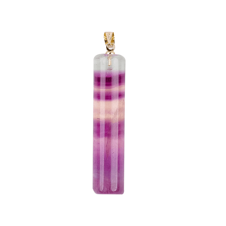 Buddha Stones Colgante cilíndrico de fluorita natural de colores para collar de protección - image 10